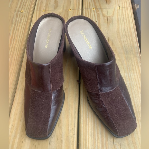 Brown Leather and Suede Slip On Heels 2" Heel size 7 - Picture 2 of 11